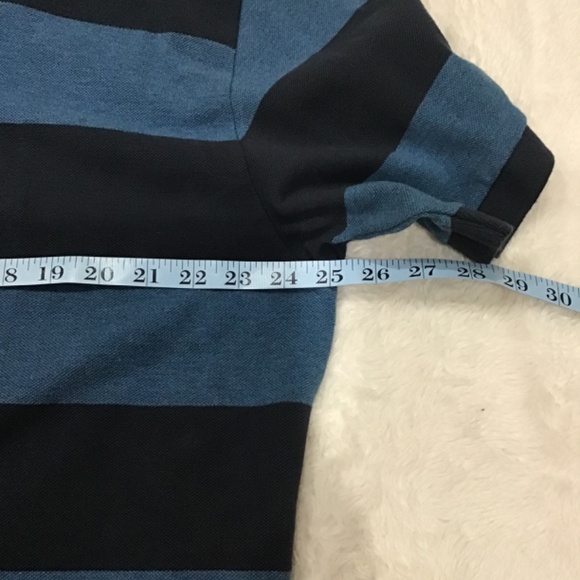 Gap Men Size XXL Navy Stripe Rugby Classic Fit Pique Polo Shirt Casual Cotton - Picture 5 of 6